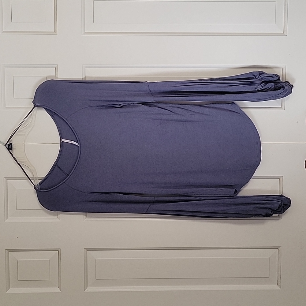 Free People womens bubble sleeve jersey top sz L